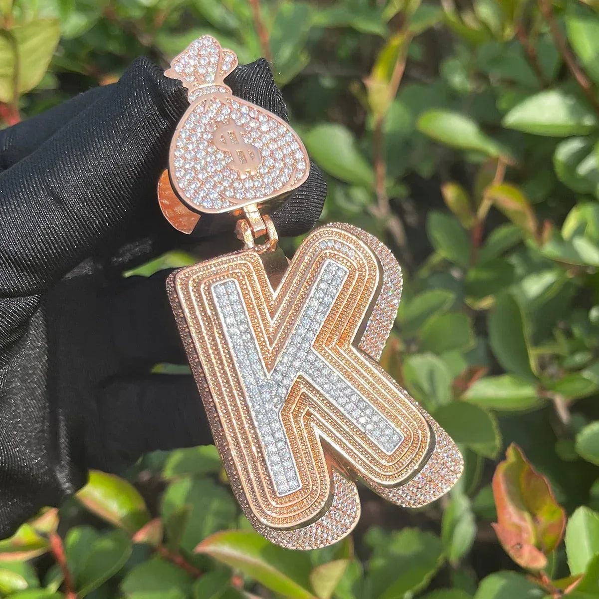 Luxury Full Stoned Triple Layer Iced Out Initial Custom Name Necklace Pendant - Premium Custom Jewelry - CaratixJewelry